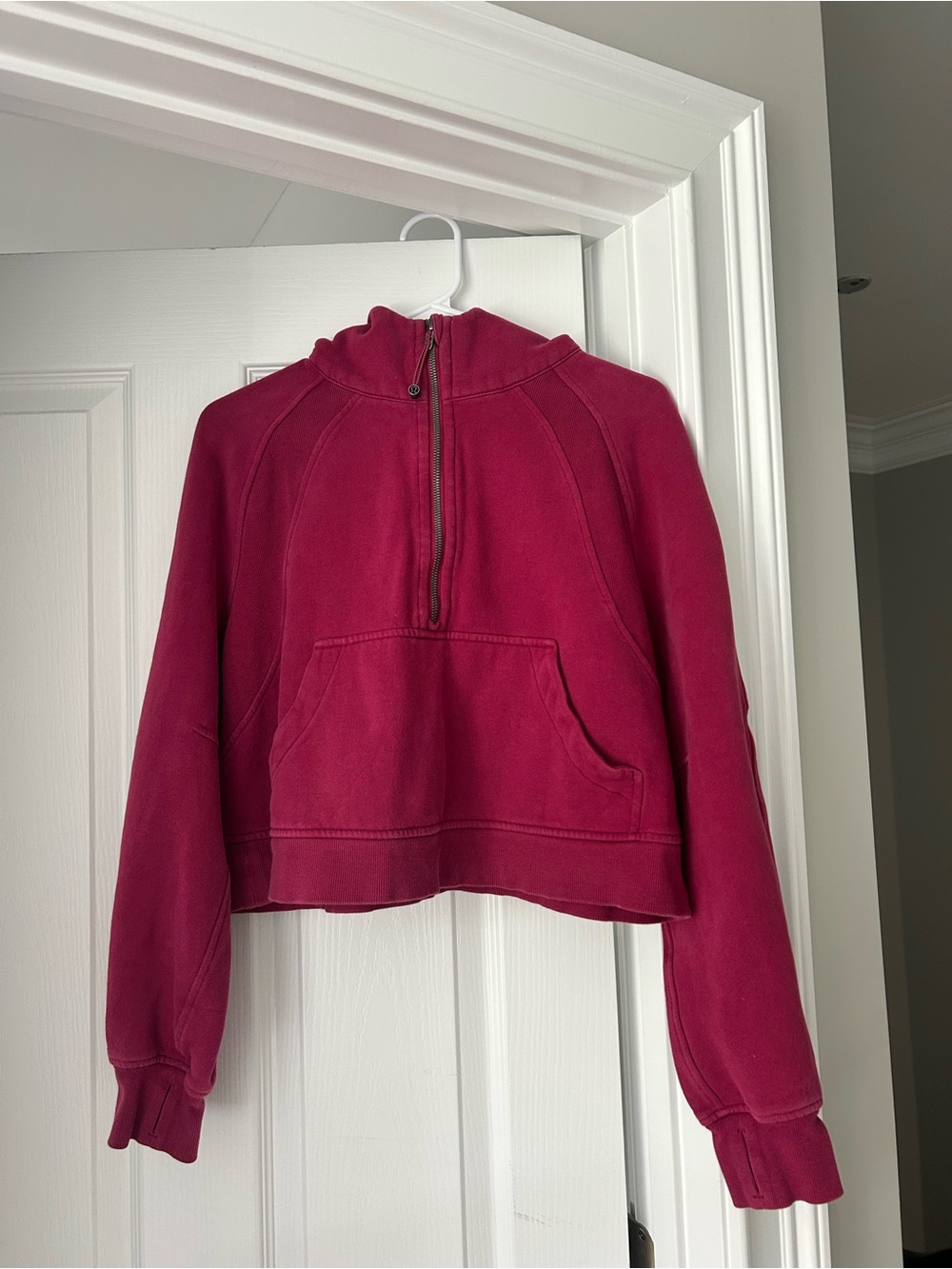 Berry Rumble Lululemon Cropped Half Zip Scuba Hoodie Size M/L